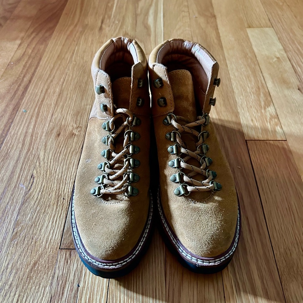 Madewell Camel Suede Lace-Up Boots